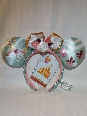 DISNEY Minnie Mouse Main Attraction King Arthur Carousel Ears Headband 7/12 NWT